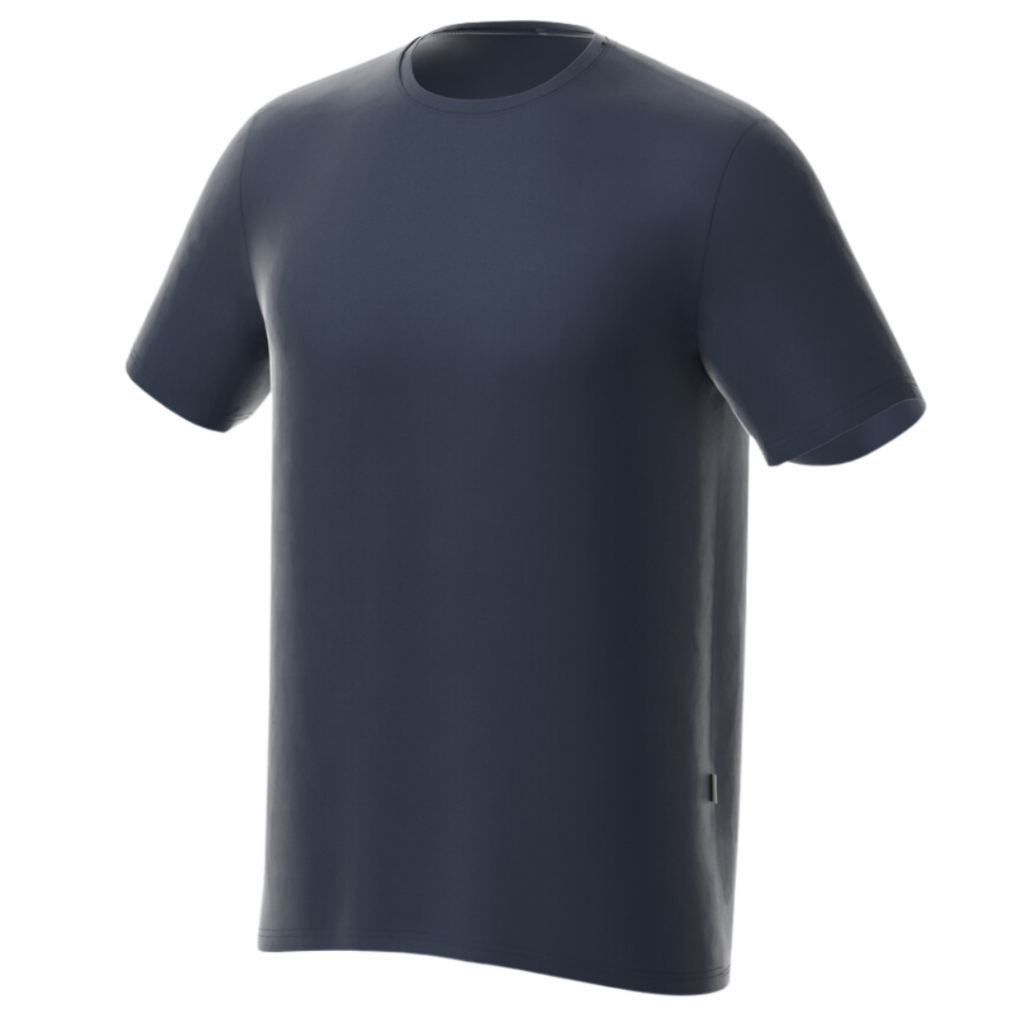 Productfoto van T-shirt Ivo in het donkerblauw. 100% circulaire bedrijfskleding.